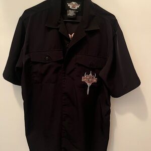 Harley-Davidson Black Casual Button Down Shirt